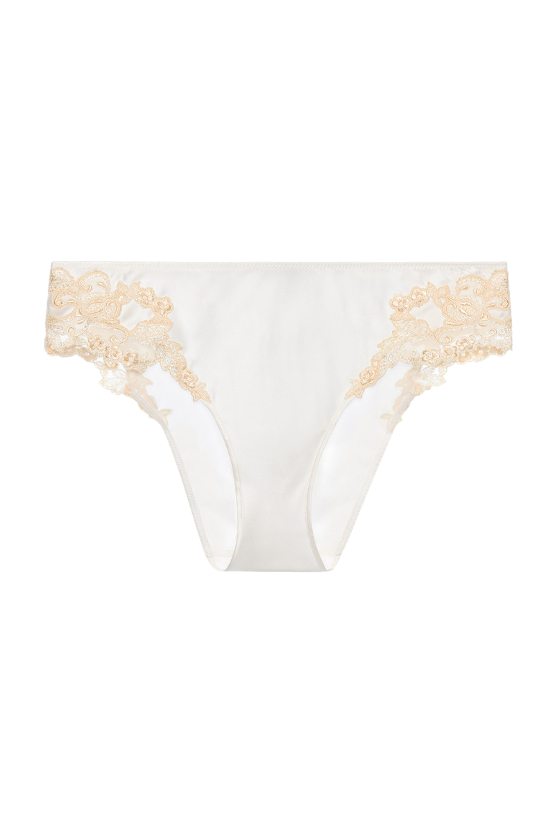 La Perla La Perla White Silk Medium Briefs With Frastaglio Cfi0019229