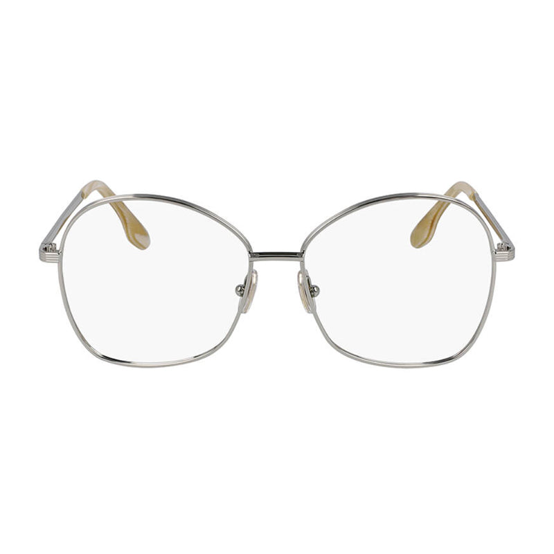 Victoria Beckham Eyeglasses Butterfly Full Rim, Light Gold Frame and Clear Demo Lenses Lens VB220715