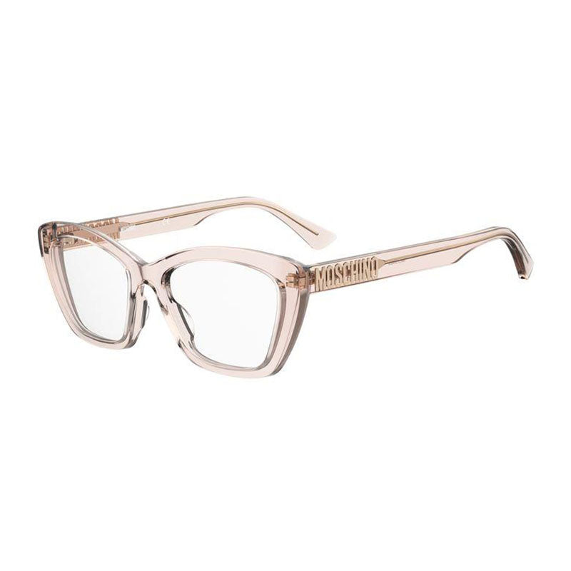 Moschino Eyeglasses Cat Eye Full Rim, Transparent Pink Frame and Clear Demo Lens Lens MOS6290FWM00