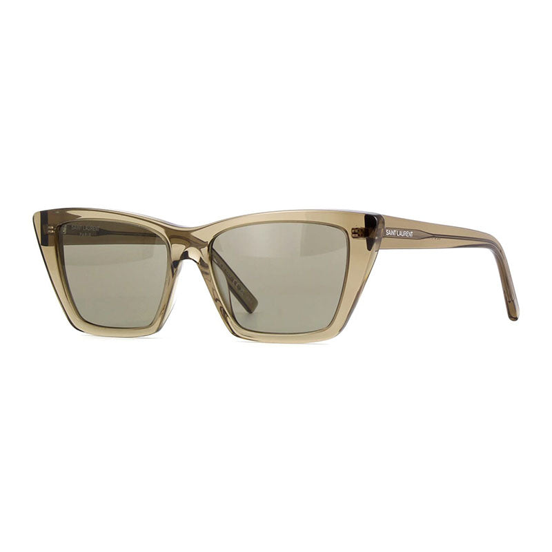 Saint Laurent Sunglasses Cat Eye Full Rim, Transparent Brown Frame and Grey Lens SL276MICA045