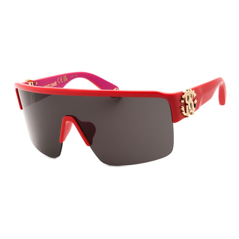 Roberto Cavalli Sunglasses Shield Full Rim, Red Fuchsia Frame and Grey Lens SRC037M09RV