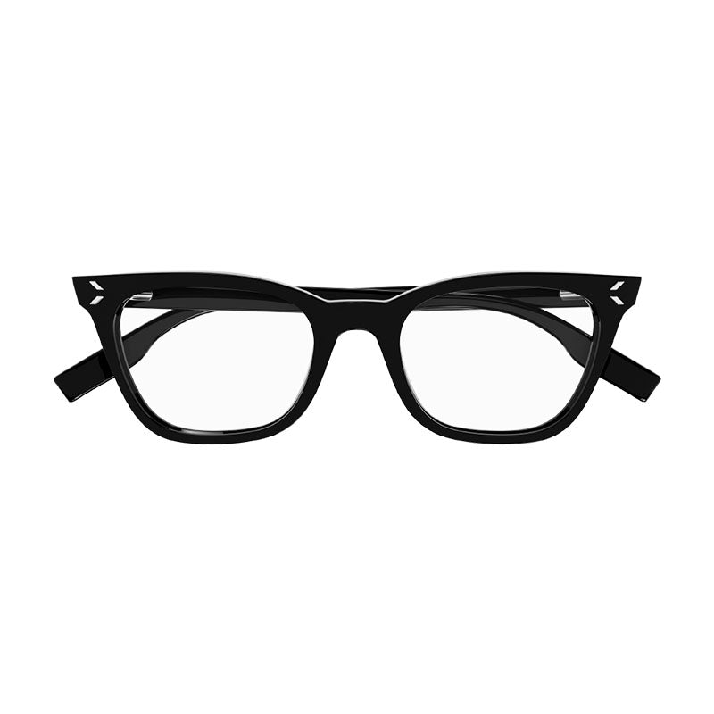 Mcqueen Eyeglasses Square Full Rim, Shiny Black Frame and Clear Demo Lens Lens MQ0379O001