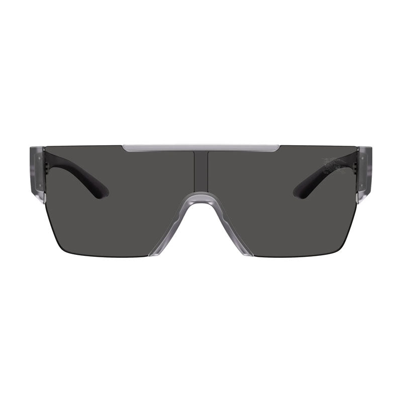 Burberry Sunglasses Square Semi Rim, Transparent Matte Grey Frame and Dark Grey Lens BE4291421387