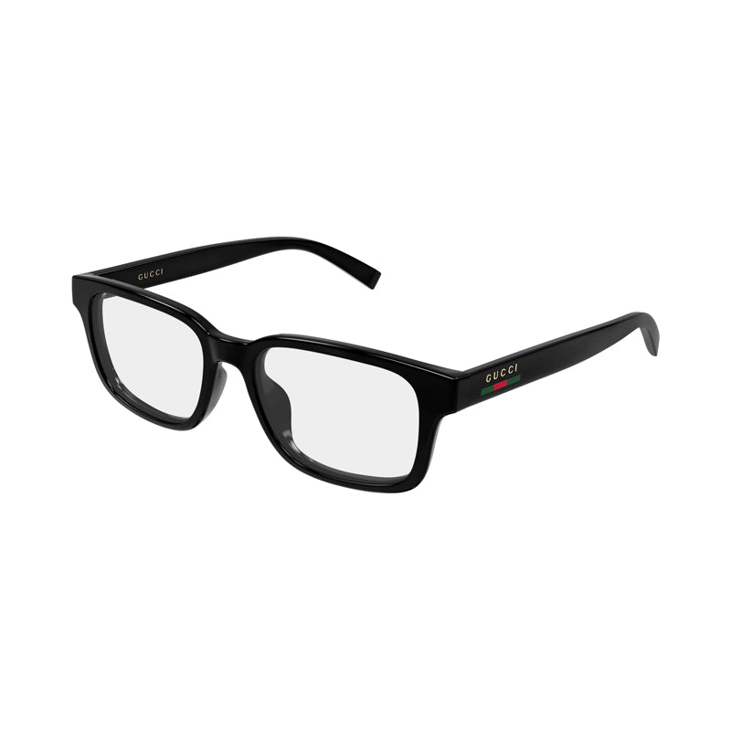 Gucci Eyeglasses Square Full Rim, Shiny Black Frame and Clear Demo Lens Lens GG2107OL005