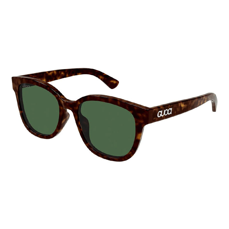 Gucci Sunglasses Square Full Rim, Dark Havana Frame and Green Lens GG1797SK002