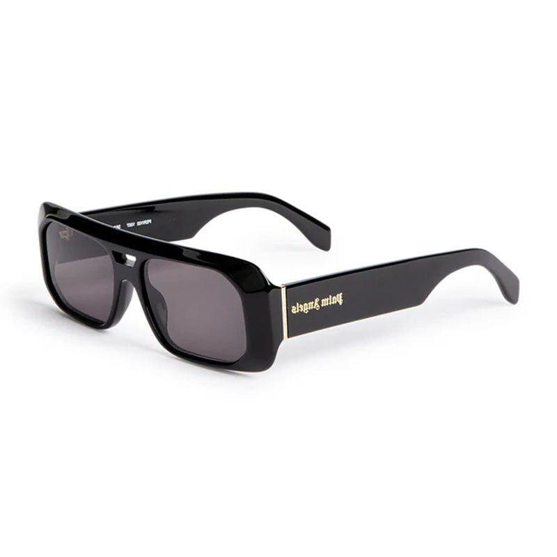 Palm Angels Sunglasses Rectangle Full Rim, Black Frame and Dark Grey Lens PERI102WILLOW1007
