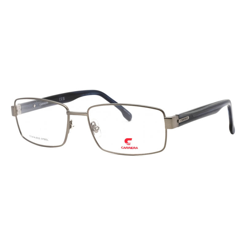 Carrera Eyeglasses Rectangle Full Rim, Matte Dark Ruthenium Frame and Clear Demo Lenses Lens CARRERA88870R8000