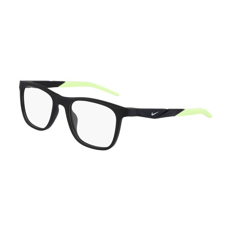Nike Eyeglasses Square Full Rim, Matte Black Frame and Clear Demo Lens Lens NIKE7056N003