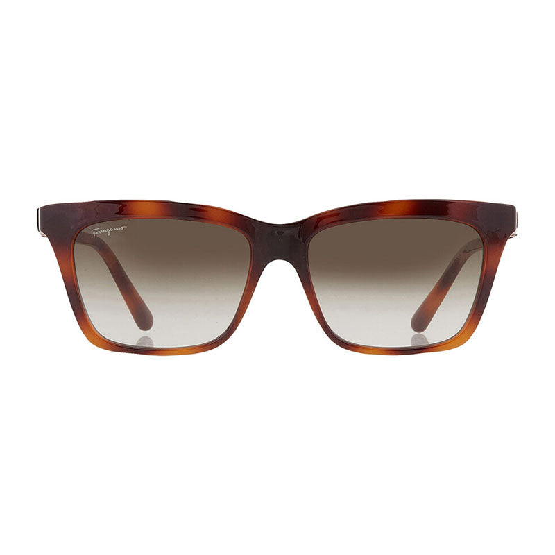 Ferragamo Salvatore Ferragamo Sunglasses Square Full Rim, Havana Frame and Grey Gradient Lens SF1027S214