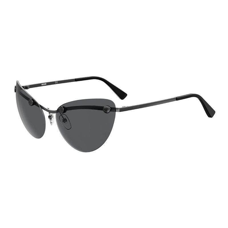 Moschino Sunglasses Cat Eye Rimless, Black Frame and Grey Lens MOS082/S0V81IR