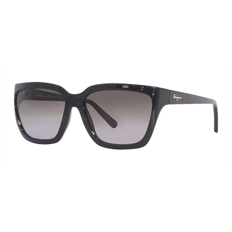 Ferragamo Salvatore Ferragamo Sunglasses Square Full Rim, Black Frame and Grey Gradient Lens SF1018S001