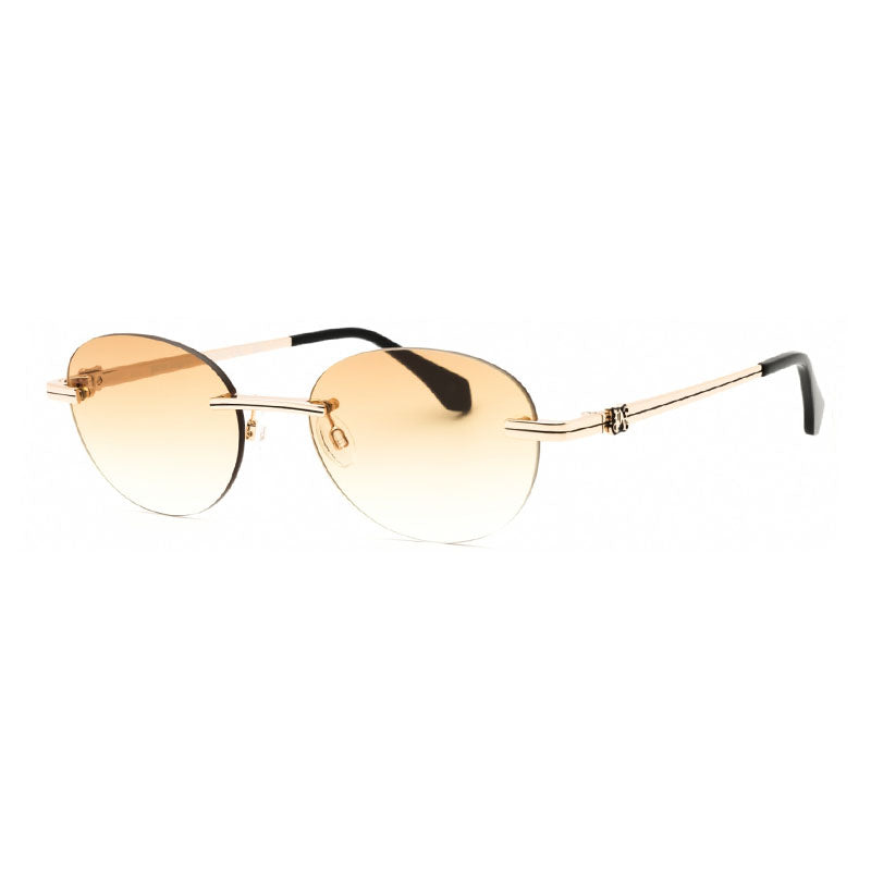 Palm Angels Sunglasses Oval Rimless, Gold Frame and Orange Gradient Lens PERI10HCRYSTAL7622