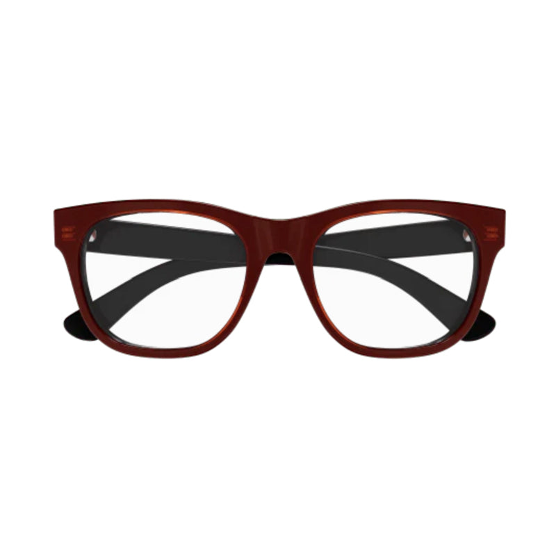 Gucci Eyeglasses Square Full Rim, Black/Red Frame and Clear Demo Lenses Lens GG1796O007