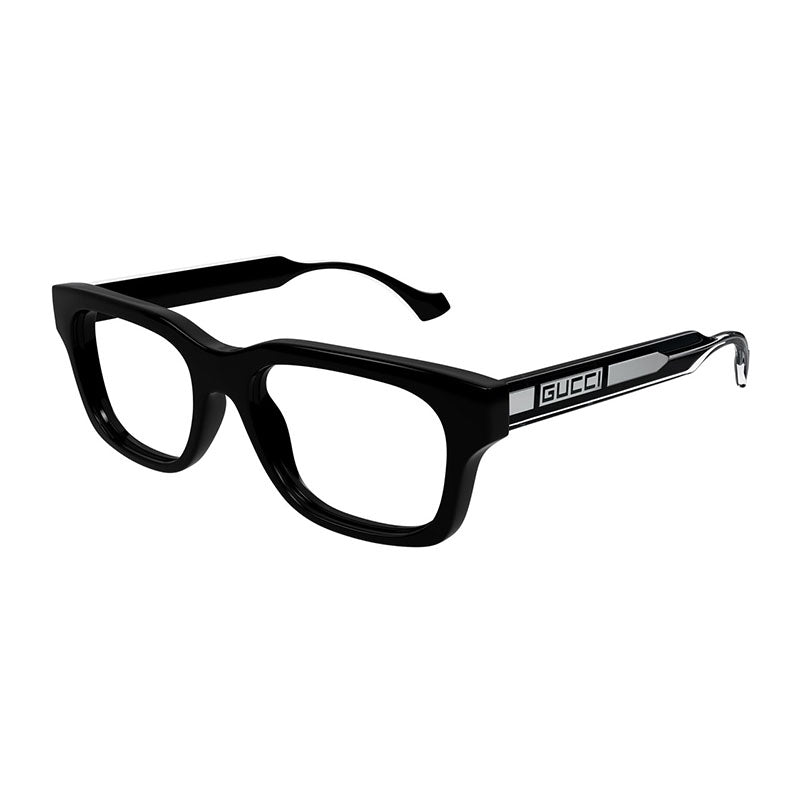 Gucci Eyeglasses Square Full Rim, Shiny Black Frame and Clear Demo Lenses Lens GG1731O001