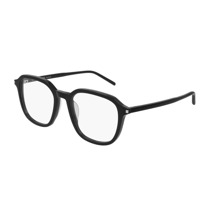 Saint Laurent Eyeglasses Geometric Full Rim, Black Frame and Clear Demo Lenses Lens SL387001