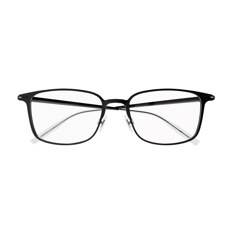 Montblanc Eyeglasses Rectangle Full Rim, Black Frame and Clear Demo Lensn Lens MB0196OK001
