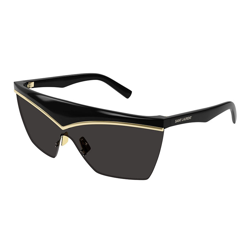 Saint Laurent Sunglasses Shield Semi Rim, Black Frame and Black Lens SL614MASK001