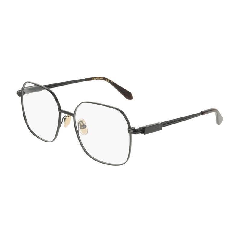 Ferragamo Salvatore Ferragamo Eyeglasses Square Full Rim, Black Frame and Clear Demo Lens Lens SF2239001