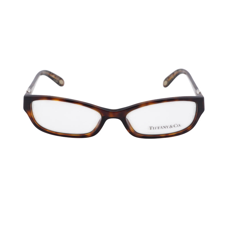 Tiffany & Co. Eyeglasses Rectangle Full Rim, Havana Frame and Clear Demo Lens Lens TF20428002
