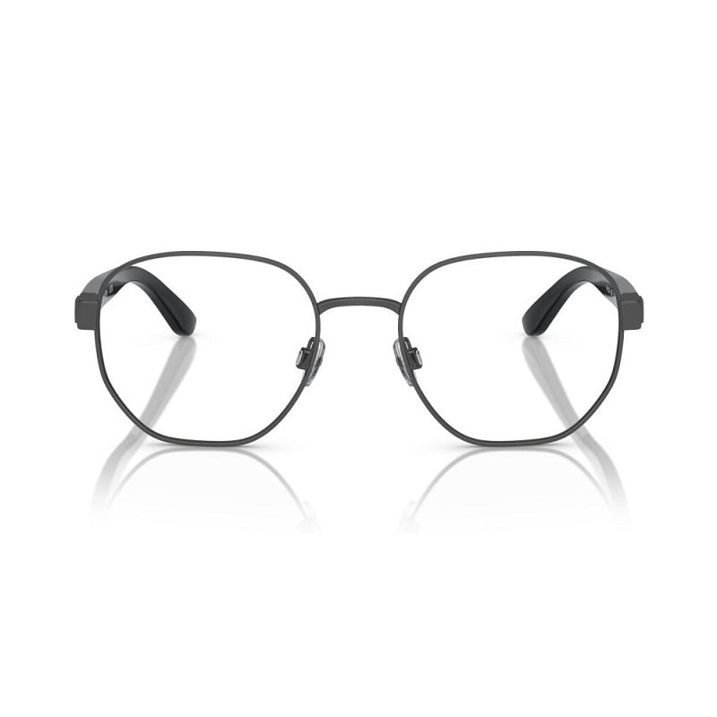 Polo Ralph Lauren Eyeglasses Rectangle Full Rim, Semi Shiny Dark Gunmetal Shiny Black Frame and Clear Demo Lenses Lens PH12249307