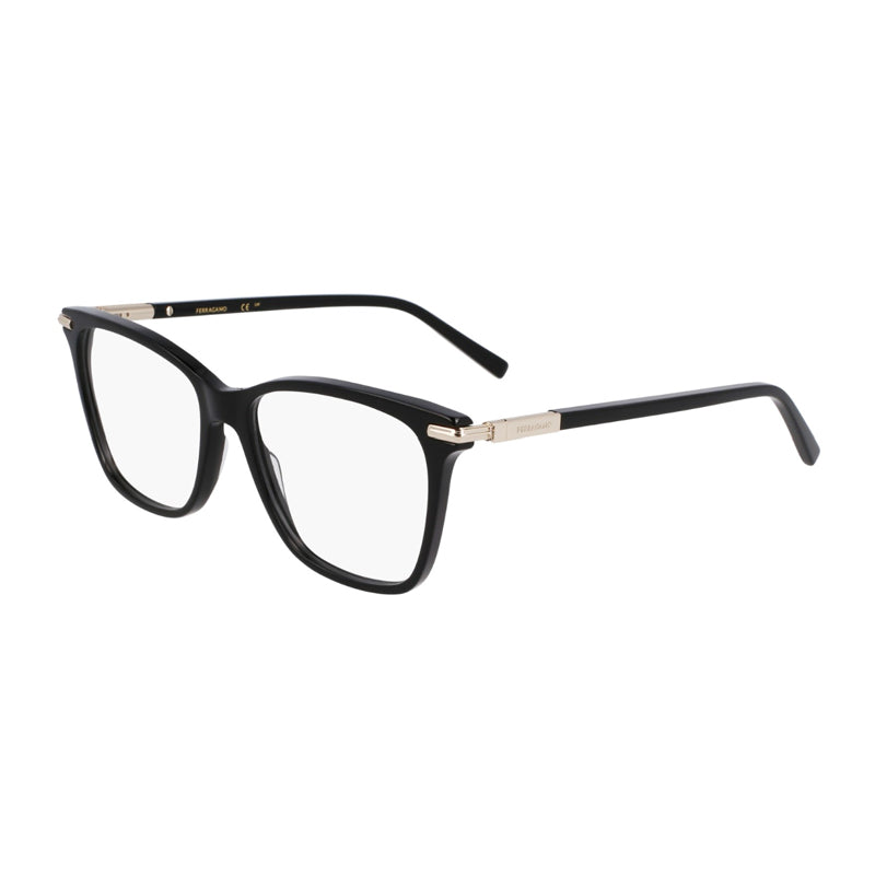 Ferragamo Salvatore Ferragamo Eyeglasses Square Full Rim, Black Frame and Clear Demo Lens Lens SF3013001
