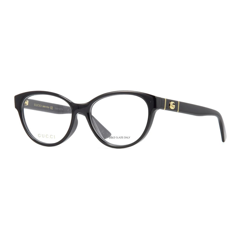 Gucci Eyeglasses Oval Full Rim, Black Frame and Clear Demo Lenses Lens GG0633O001