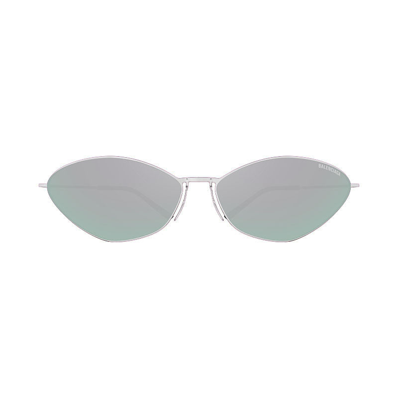 Balenciaga Sunglasses Cat Eye Full Rim, Silver Frame and Silver Mirror Lens BB0350S004