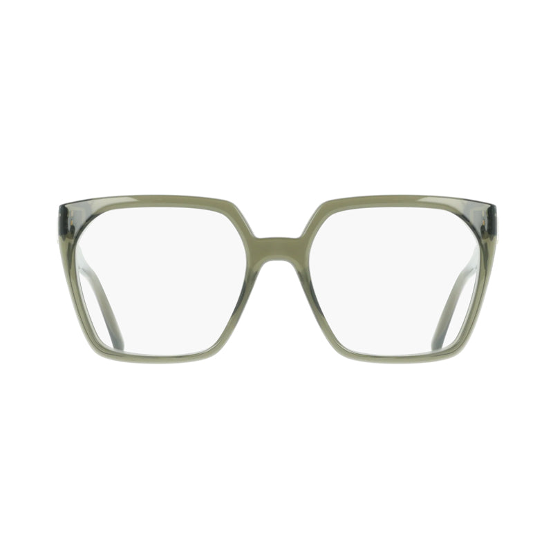 Ferragamo Salvatore Ferragamo Eyeglasses Square Full Rim, Transparent Khaki Frame and Clear Demo Lens Lens SF3042E320