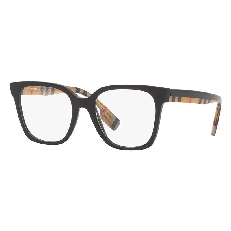 Burberry Eyeglasses Square Full Rim, Black Frame and Clear Demo Lenses Lens BE23473942