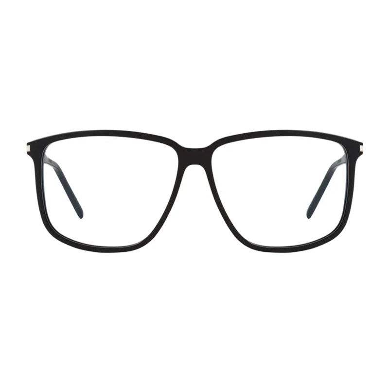 Saint Laurent Eyeglasses Square Full Rim, Black Frame and Clear Demo Lenses Lens SL404001