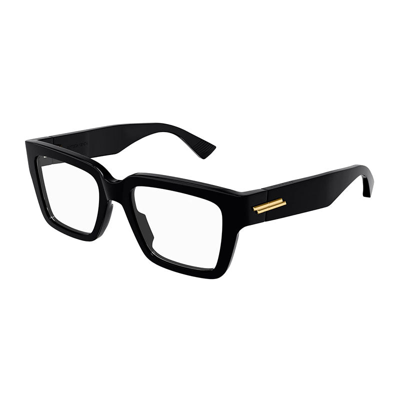 Bottega Veneta Eyeglasses Square Full Rim, Black Frame and Clear Demo Lenses Lens BV1153O005