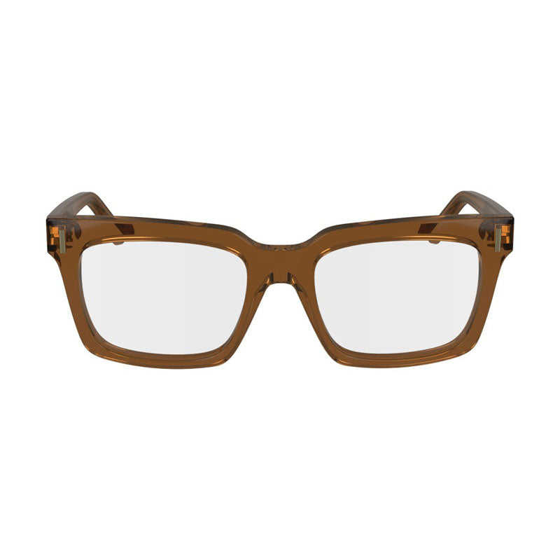 Ferragamo Salvatore Ferragamo Eyeglasses Square Full Rim, Transparent Brown Frame and Clear Demo Lens Lens SF2993232