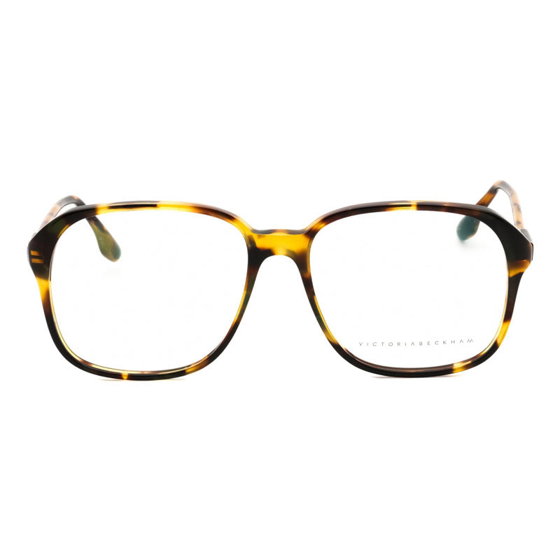 Victoria Beckham Eyeglasses Square Full Rim, Green Pearl Toroise Shell Frame and Clear Demo Lenses Lens VBOPT231C03
