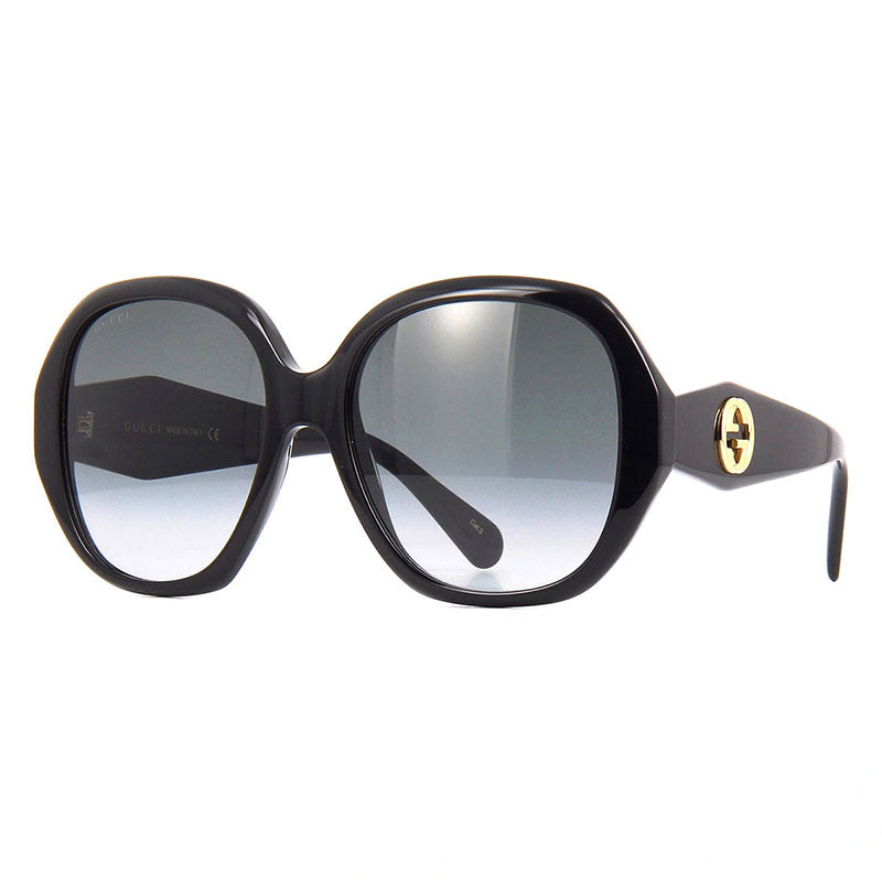 Gucci Sunglasses Butterfly Full Rim, Black Frame and Grey Gradient Lens GG0796S001
