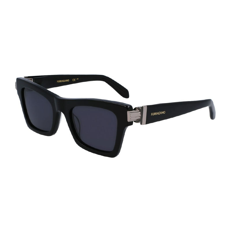 Ferragamo Salvatore Ferragamo Sunglasses Cat Eye Full Rim, Black Frame and Grey Lens SF2013S001