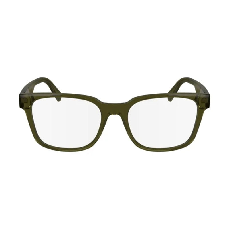 Lacoste Eyeglasses Square Full Rim, Transparent Khaki Frame and Clear Demo Lens Lens L2947275