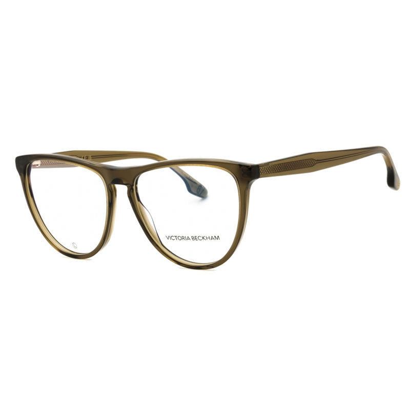 Victoria Beckham Eyeglasses Aviator Full Rim, Khaki Frame and Clear Demo Lenses Lens VB2672316