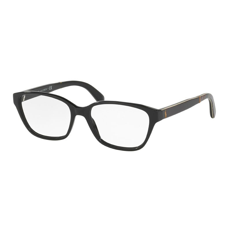 Polo Ralph Lauren Eyeglasses Square Full Rim, Black Frame and Clear Demo Lenses Lens PH21655001