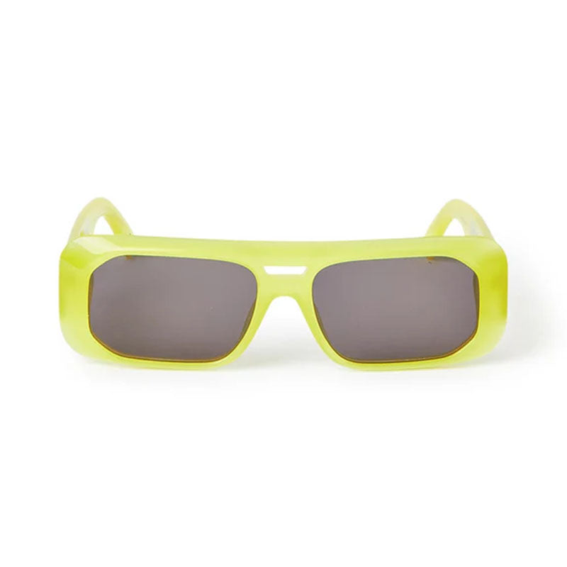 Palm Angels Sunglasses Rectangle Full Rim, Yellow Frame and Dark Grey Lens PERI102WILLOW1807