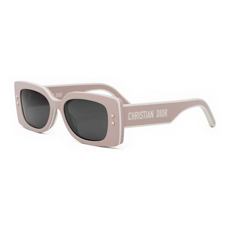 Dior Sunglasses Rectangle Full Rim, Pink/White Frame and Grey Lens DIORPACIFICS1U40A0