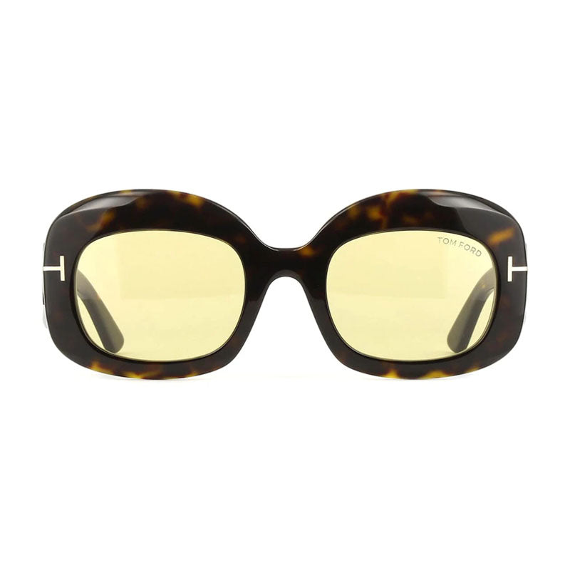 Tom Ford Sunglasses Square Full Rim, Dark Havana Frame and Brown Lens FT121952E