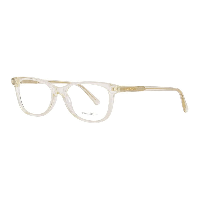 Bottega Veneta Eyeglasses Square Full Rim, Transparent Beige Frame and Clear Demo Lenses Lens BV1028O004