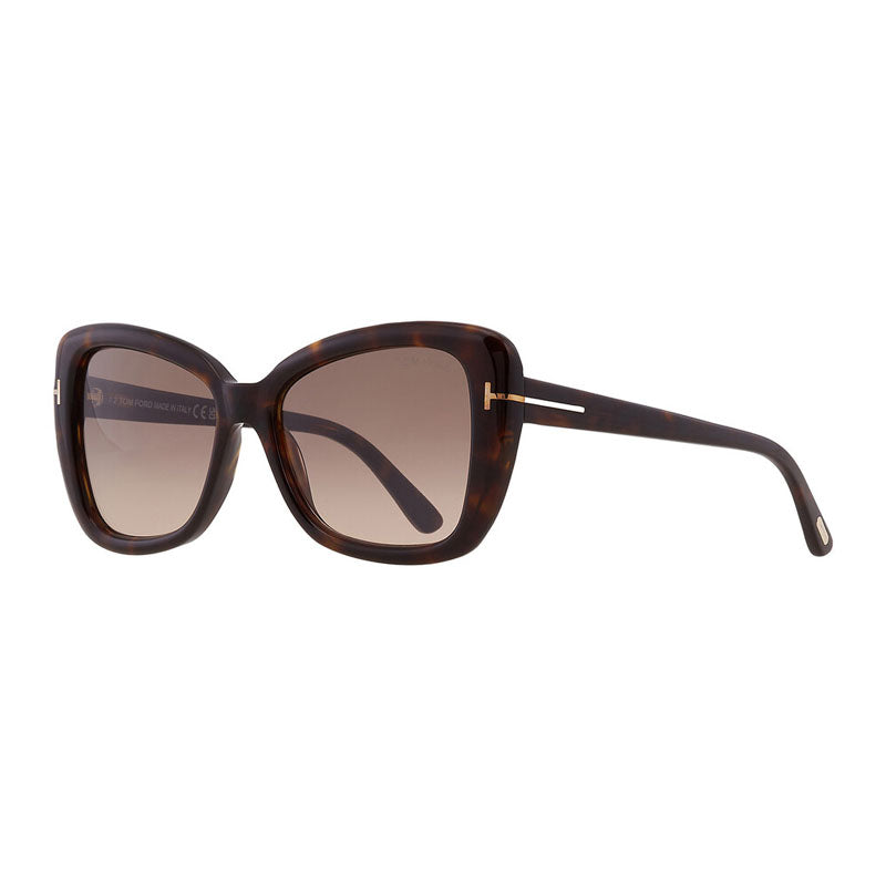 Tom Ford Sunglasses Butterfly Full Rim, Dark Havana Frame and Brown Gradient Lens FT100852F