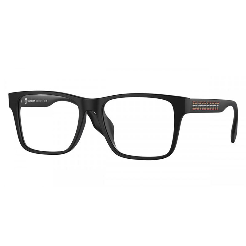 Burberry Eyeglasses Rectangle Full Rim, Matte Black Frame and Clear Demo Lenses Lens BE2393D3464