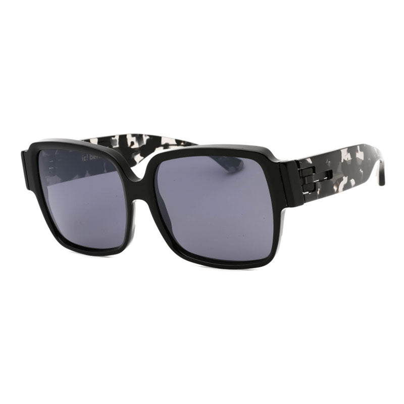 Ic! Berlin Sunglasses Square Full Rim, EcoBlack Frame and Grey Lens SARAA06644550