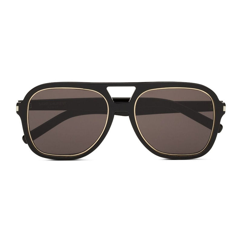 Saint Laurent Sunglasses Aviator Full Rim, Black Frame and Black Lens SL602RIM001