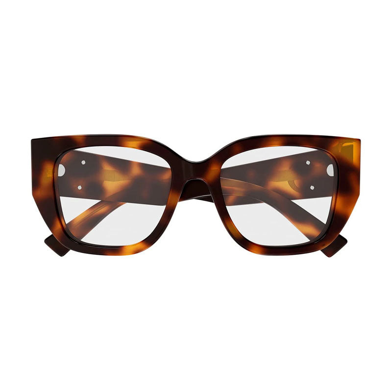 Gucci Eyeglasses Square Full Rim, Havana Frame and Clear Demo Lens Lens GG1952O002