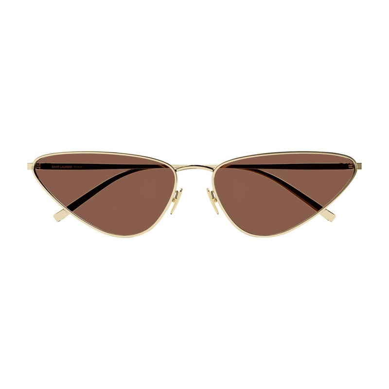 Saint Laurent Sunglasses Cat Eye Full Rim, Gold Frame and Brown Lens SL487003