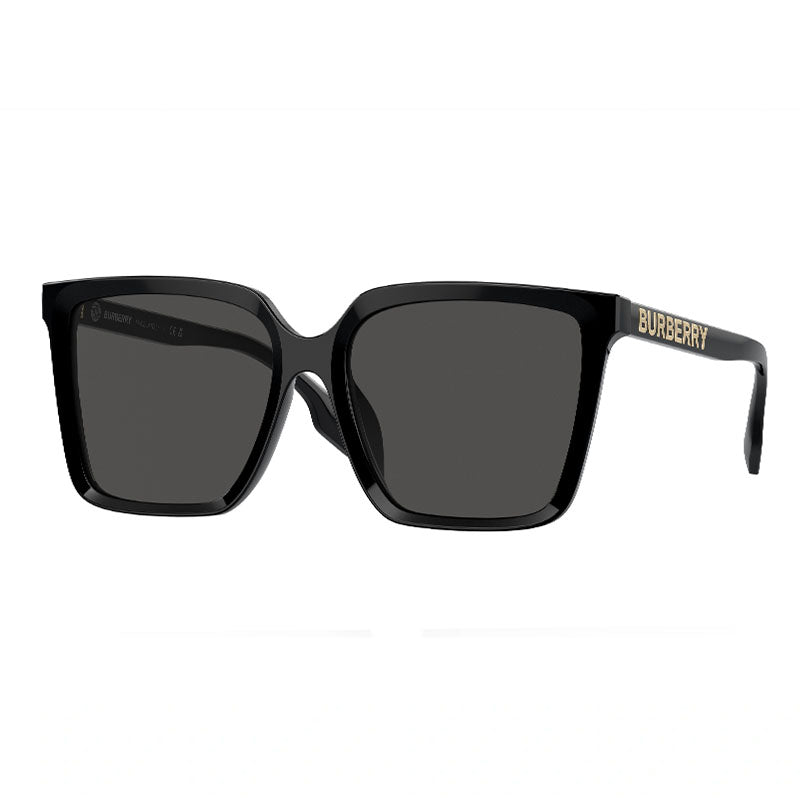 Burberry Sunglasses Square Full Rim, Black Frame and Dark Grey Lens BE4411D300187