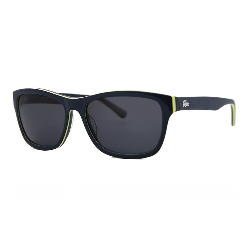 Lacoste Sunglasses Rectangle Full Rim, Blue/Yellow Frame and Grey Lens L683S414